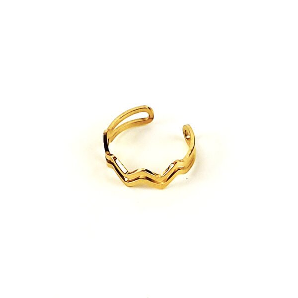 Ατσάλινο Δαχτυλίδι Με Σχέδιο  Ζικ Ζακ - 024D0206 GOLD