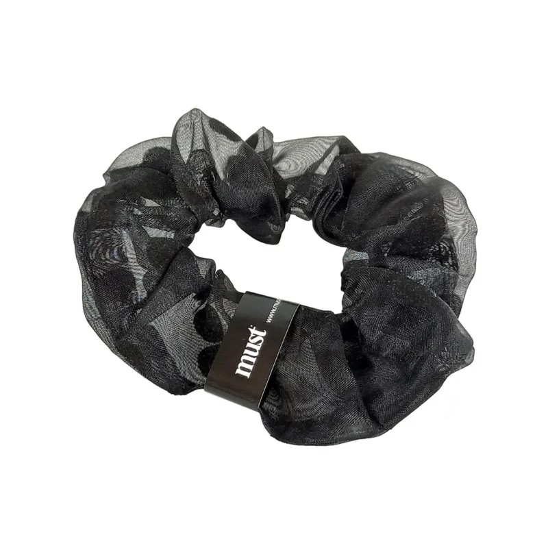 Scrunchie  Οργάντζα Πουά  - 001SC BLACK