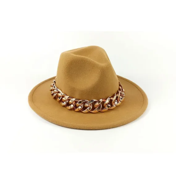Καπέλο Με Χοντρή Χρυσή Αλυσίδα - 103C5520 CAMEL