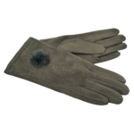 Γυναικεία γάντια με φουντίτσα  - 116GF0328 CHAKI