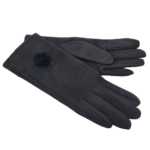 Γυναικεία γάντια με φουντίτσα  - 116GF301 BLACK