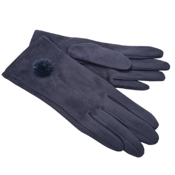 Γυναικεία Γάντια Με Φουντίτσα - 116G2508 BLUE