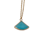 Γυναικείο κολιέ με γαλάζια πέτρα  - 306AL306 GOLD