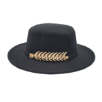 Καπέλο με χρυσό ψαροκόκαλο -105C5501 BLACK