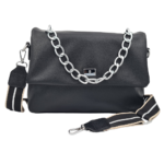 Τσάντα ώμου με αλυσίδα- 307TX8501 BLACK