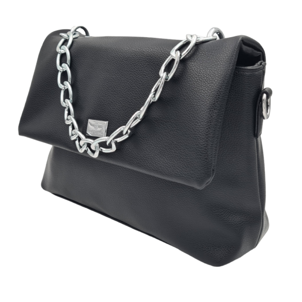 Τσάντα ώμου με αλυσίδα- 307TX8501 BLACK