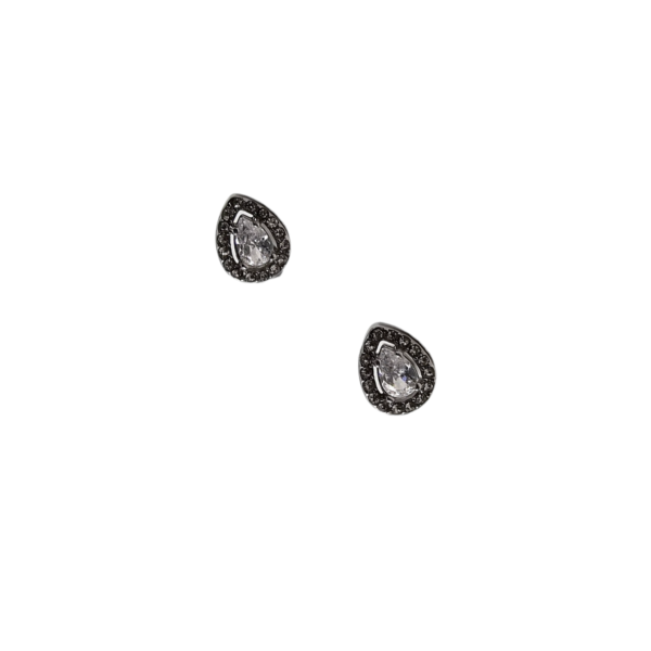 Σκουλαρίκια δάκρυ-στράς με ασημί πέτρα 349SK2805-SILVER