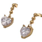 Σκουλαρίκια κρεμαστά καρδούλες 348SK2806-GOLD