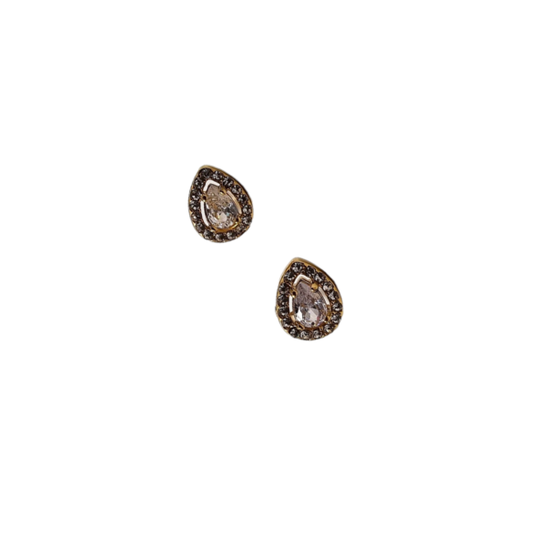 Σκουλαρίκια δάκρυ-στράς με ασημί πέτρα 500SK2806-GOLD