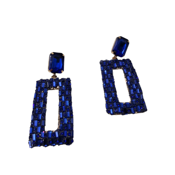 Γυναικεία σκουλαρίκια με στράς - 389SK2508 BLUE