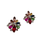 Σκουλαρίκια καρφωτά με πολύχρωμες πέτρες - 387SK2500