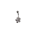Σκουλαρίκι αφαλού με λουλούδι -371SA305-SILVER